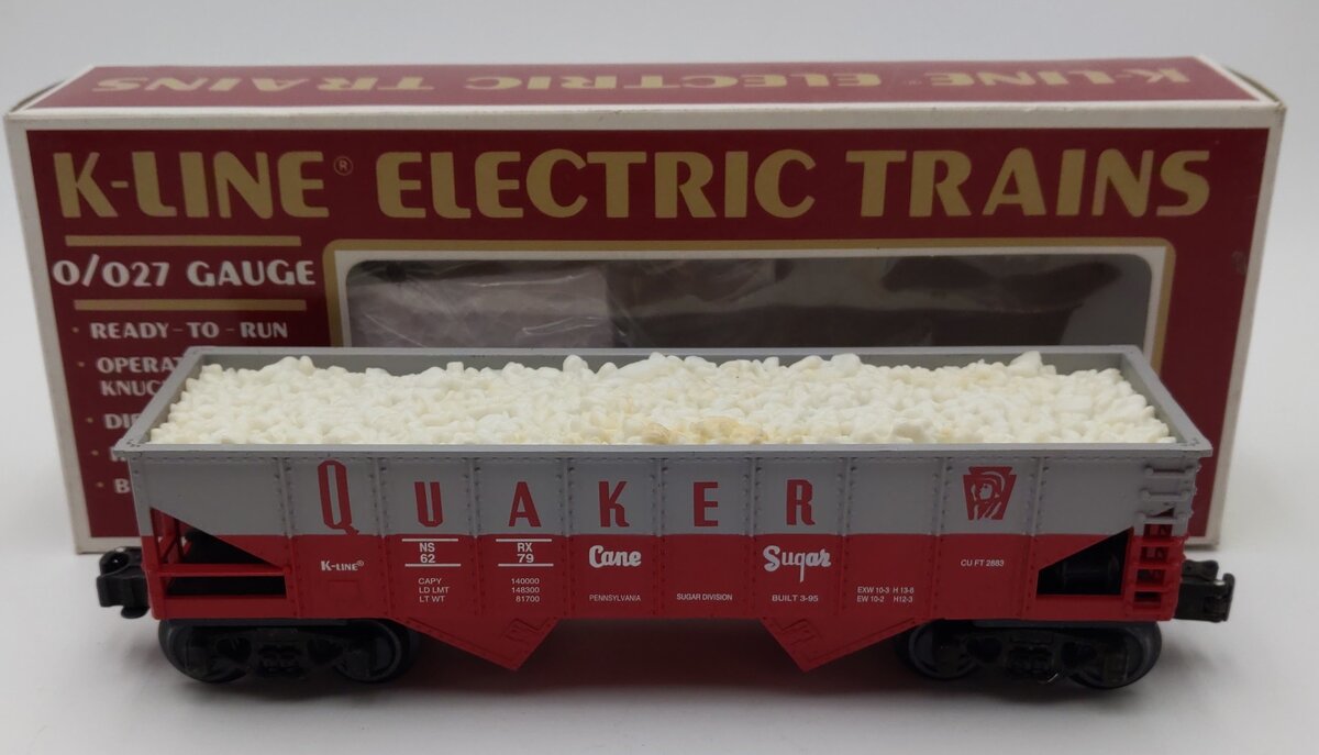 K-Line K6279 O Gauge Quaker Cane Sugar Classic Ribbed Hopper Car EX/Box