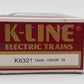 K-Line K6321 O Gauge Union 76 Single Dome Tank Car #6321 EX/Box