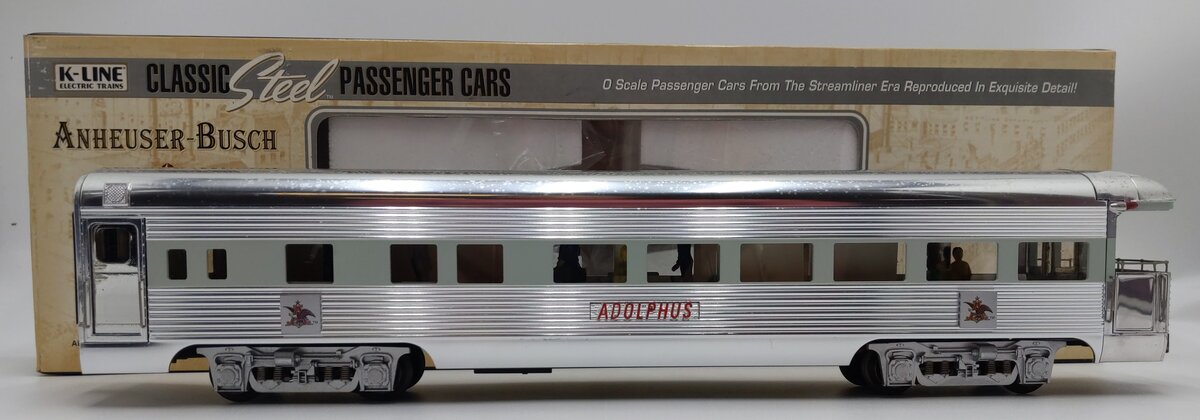 K-Line K4698-0101 O Gauge Busch "Adolphus" 16" Aluminum Business Observation Car EX/Box