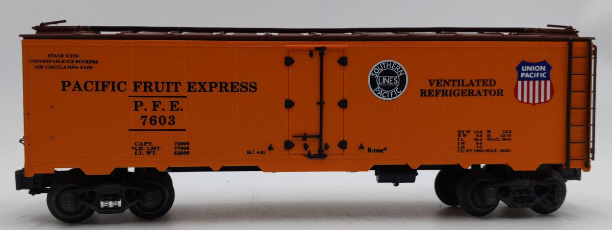 K-Line K7603 O Gauge Pacific Fruit Express Refrigerator Car #7603 EX/Box