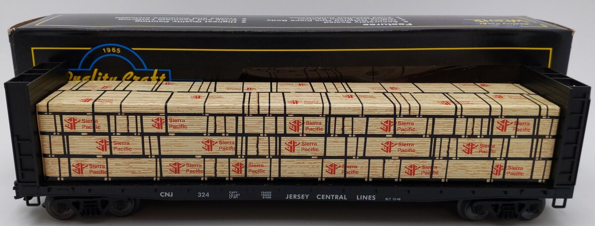 Weaver 324 O Gauge Central New Jersey Bulkhead Flatcar w/Paper Load EX/Box