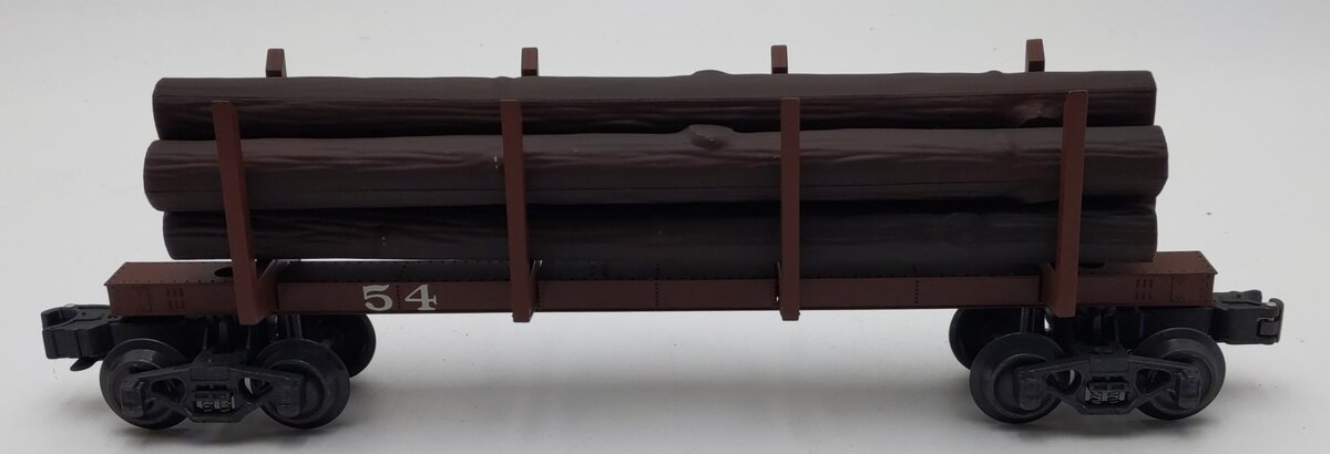 K-Line K663-8018 O Gauge Diecast Skeleon Log Car w/Logs & Stakes #54 LN/Box