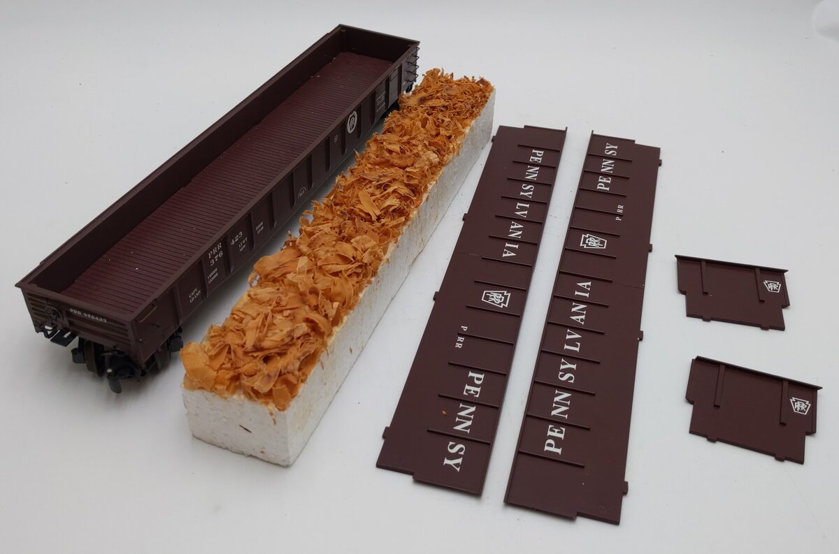 K-Line K652-1892 O Gauge Diecast PRR Wood Chip Gondola w/ Load #376423 EX/Box