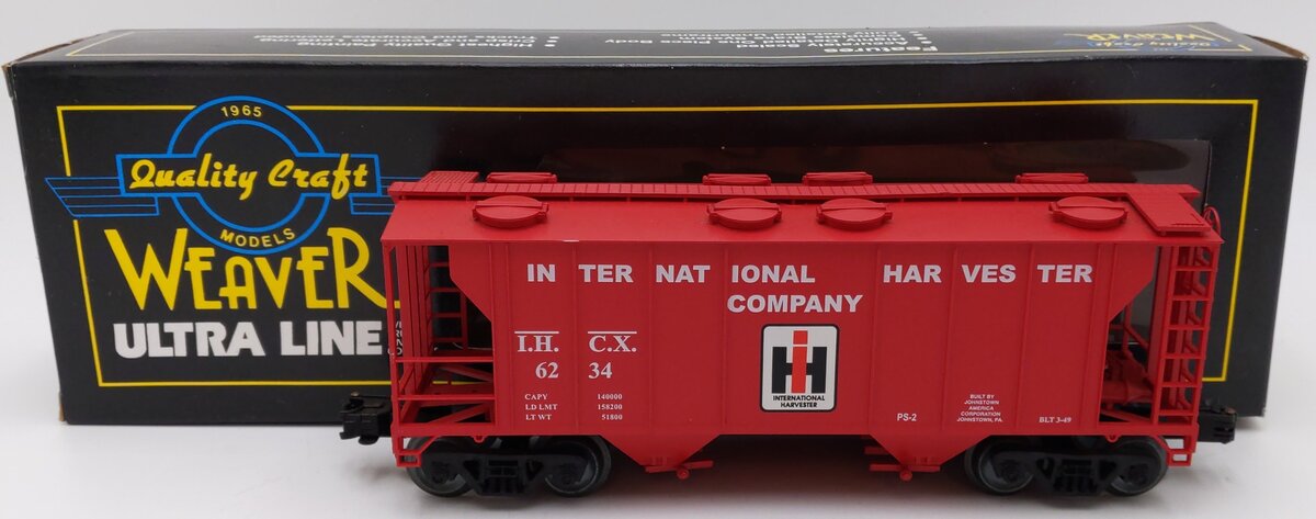Weaver 6234 O Gauge International Harvester PS-2 Covered Hopper Car (3-Rail) VG/Box