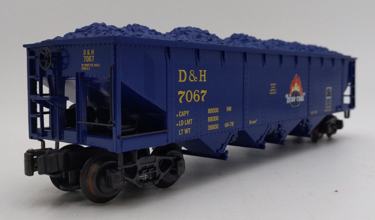 K-Line K623-1453 O Gauge Delaware & Hudson Diecast 4-Bay Hopper #7067 LN/Box