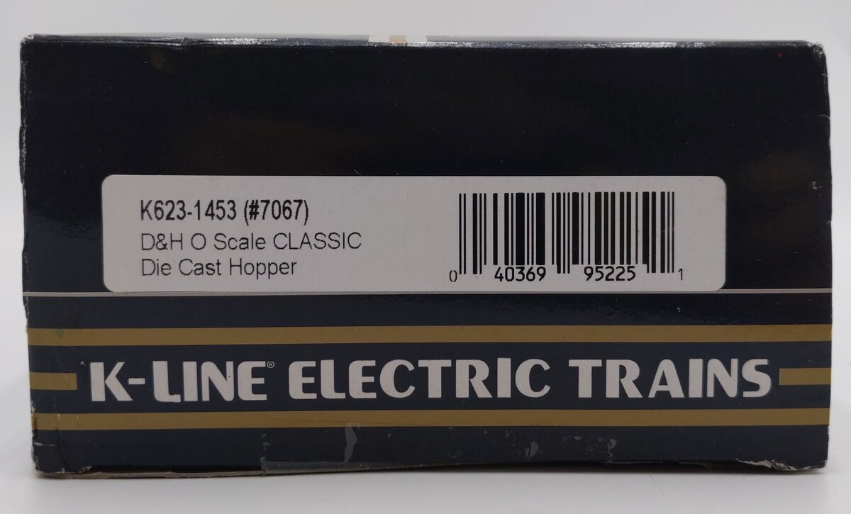 K-Line K623-1453 O Gauge Delaware & Hudson Diecast 4-Bay Hopper #7067 LN/Box