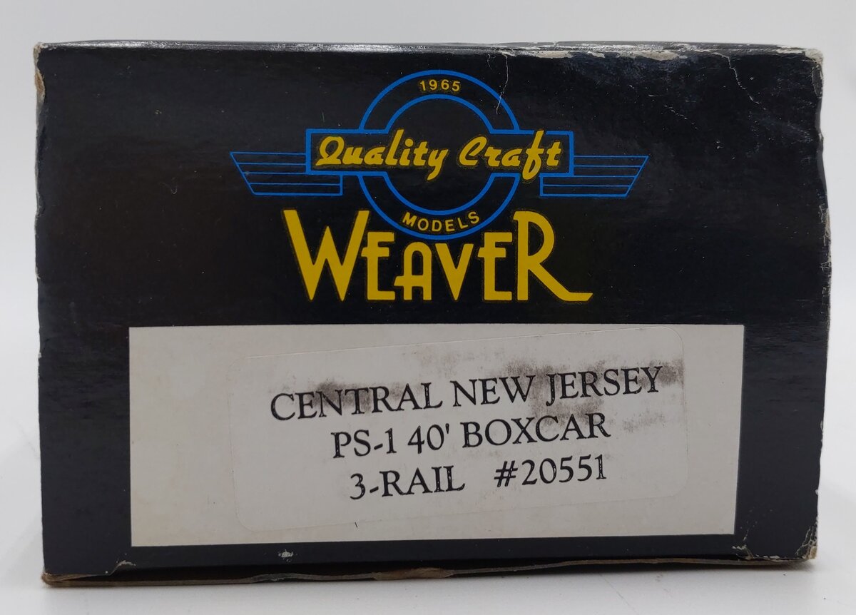 Weaver 20551 O Gauge Central New Jersey PS-1 40' Boxcar (3-Rail) EX/Box