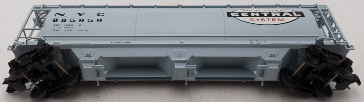Atlas 6308-1 O New York Central 3-Bay Cylindrical Hopper #885959 (3 Rail) EX/Box