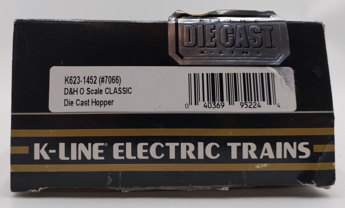 K-Line K623-1452 O Gauge Delaware & Hudson 4-Bay Hopper #7066 LN/Box