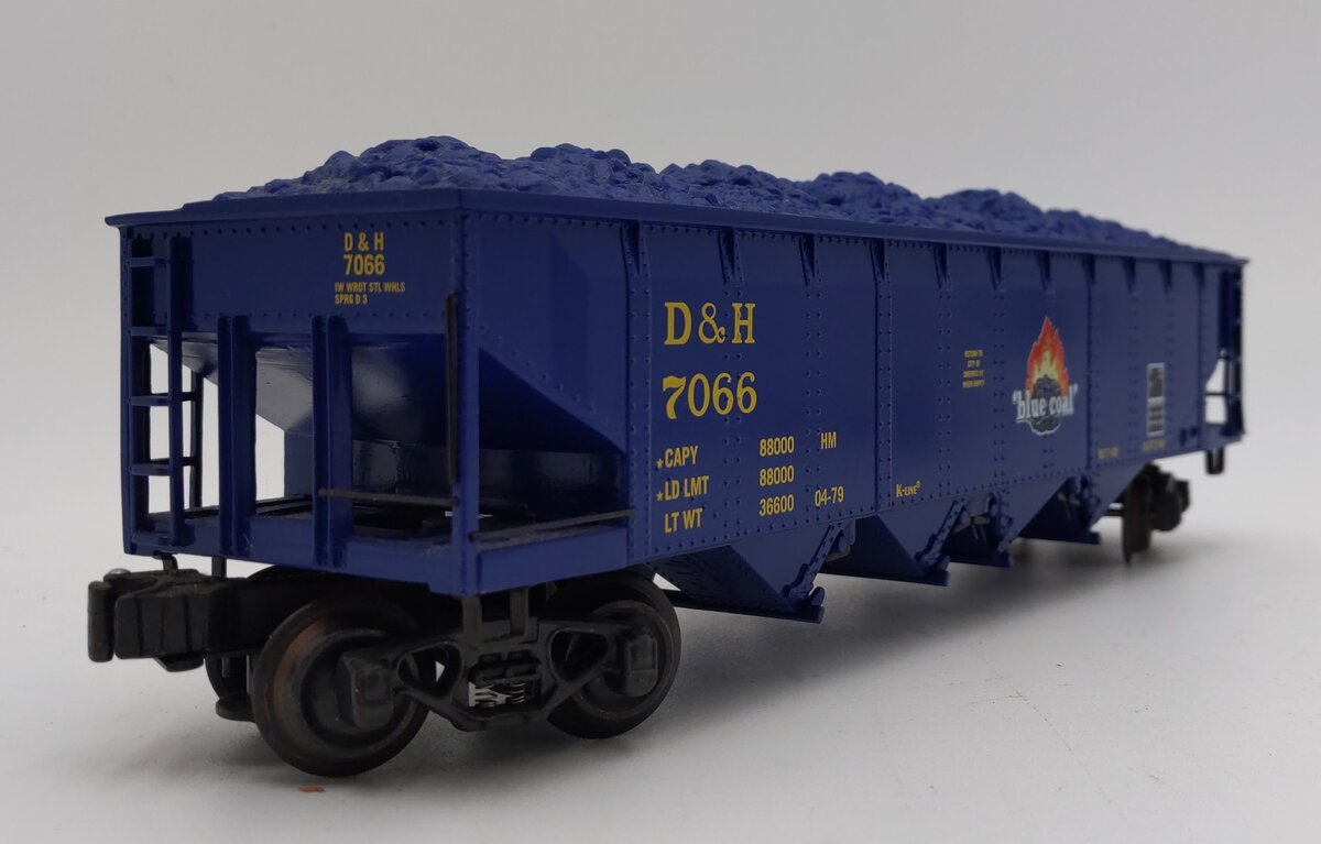 K-Line K623-1452 O Gauge Delaware & Hudson 4-Bay Hopper #7066 LN/Box