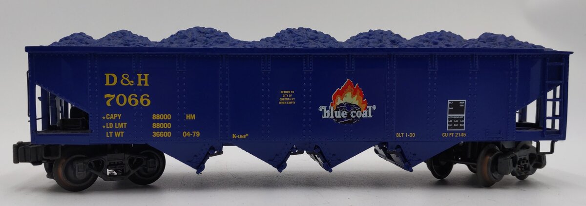 K-Line K623-1452 O Gauge Delaware & Hudson 4-Bay Hopper #7066 LN/Box
