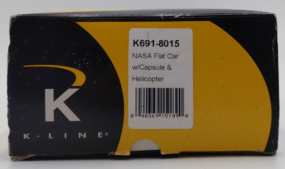 K-Line K691-8015 O Gauge NASA Flatcar w/ Capsule & Helicopter #6918015 EX/Box