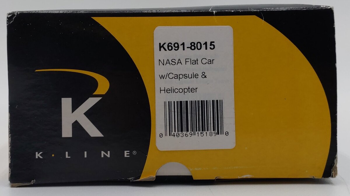 K-Line K691-8015 O Gauge NASA Flatcar w/ Capsule & Helicopter #6918015 EX/Box