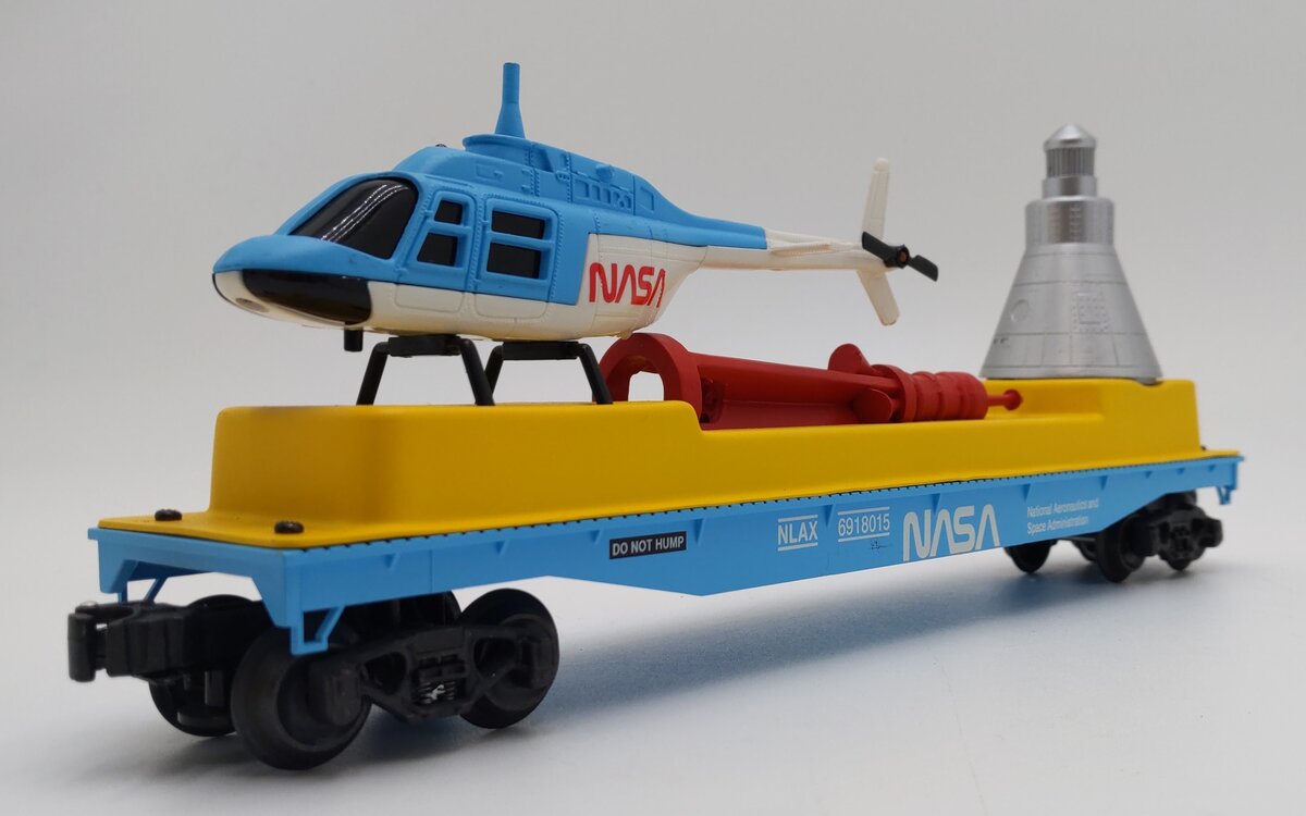 K-Line K691-8015 O Gauge NASA Flatcar w/ Capsule & Helicopter #6918015 EX/Box