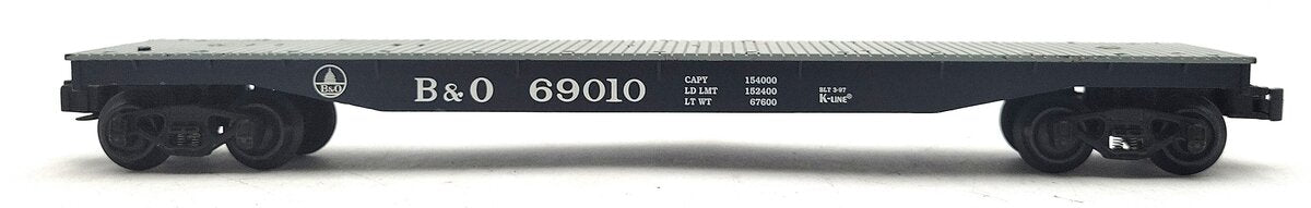 K-Line K69010 O Gauge Baltimore & Ohio Flatcar #69010 EX
