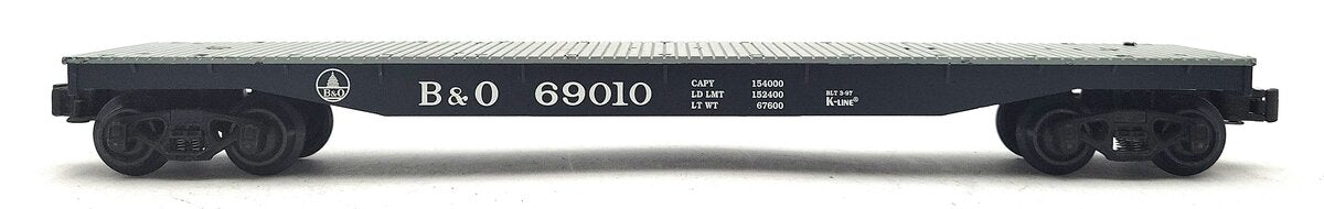 K-Line K69010 O Gauge Baltimore & Ohio Flatcar #69010 EX