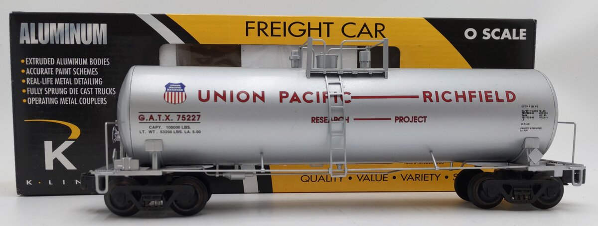 K-Line K6333-2111 O Gauge Union Pacific Research Project Tank Car #75227 EX/Box