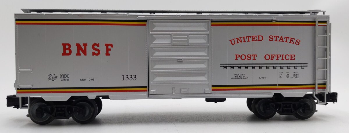 Weaver 1333 O Gauge BNSF U.S. Post Office PS1 40' Boxcar (3-Rail) EX/Box