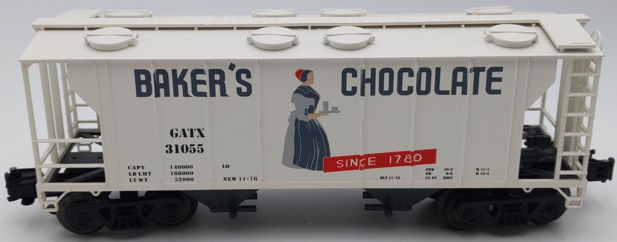 Weaver 31055 O GATX Baker's Chocolate PS-2 Covered Hopper - 3 Rail EX/Box