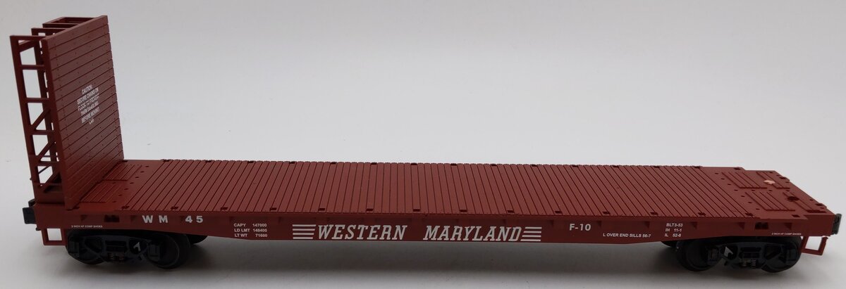 MTH 20-98372 O Gauge Western Maryland Flat Car - No Load/Box