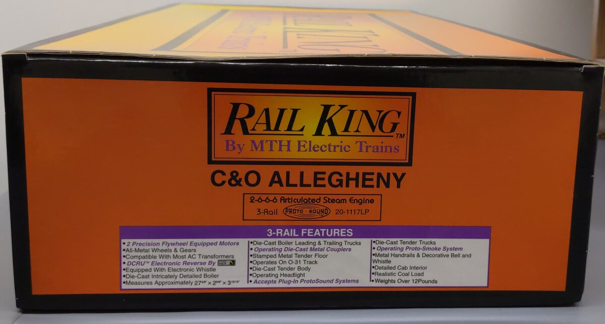 MTH 30-1116-1 O Gauge C&O 2-6-6-6 H-8 Steam Locomotive & Tender #1604 w/PS1 EX/Box