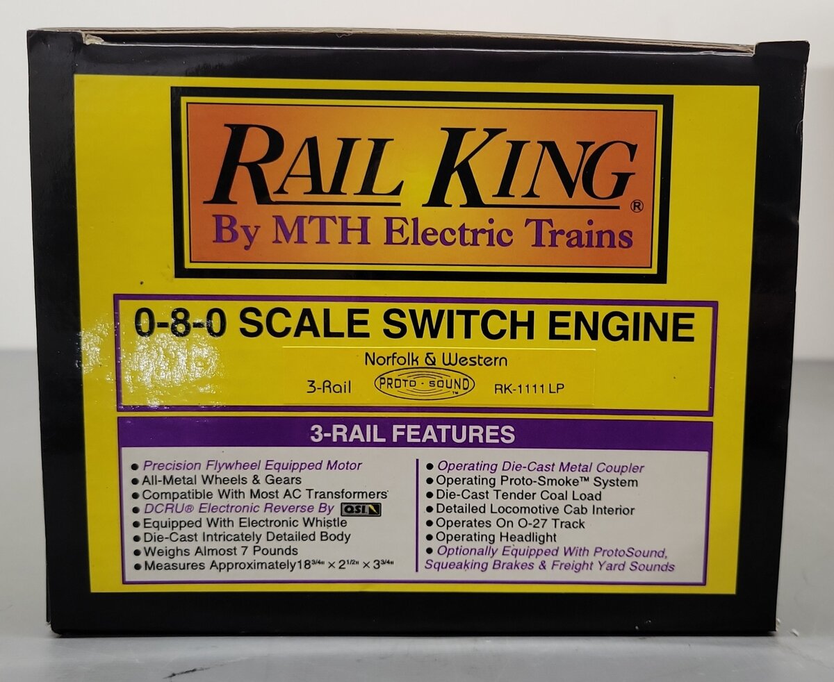MTH 30-1111-1 O Gauge Norfolk and Western 0-8-0 Steam Locomotive & Tender w/PS1 EX/Box
