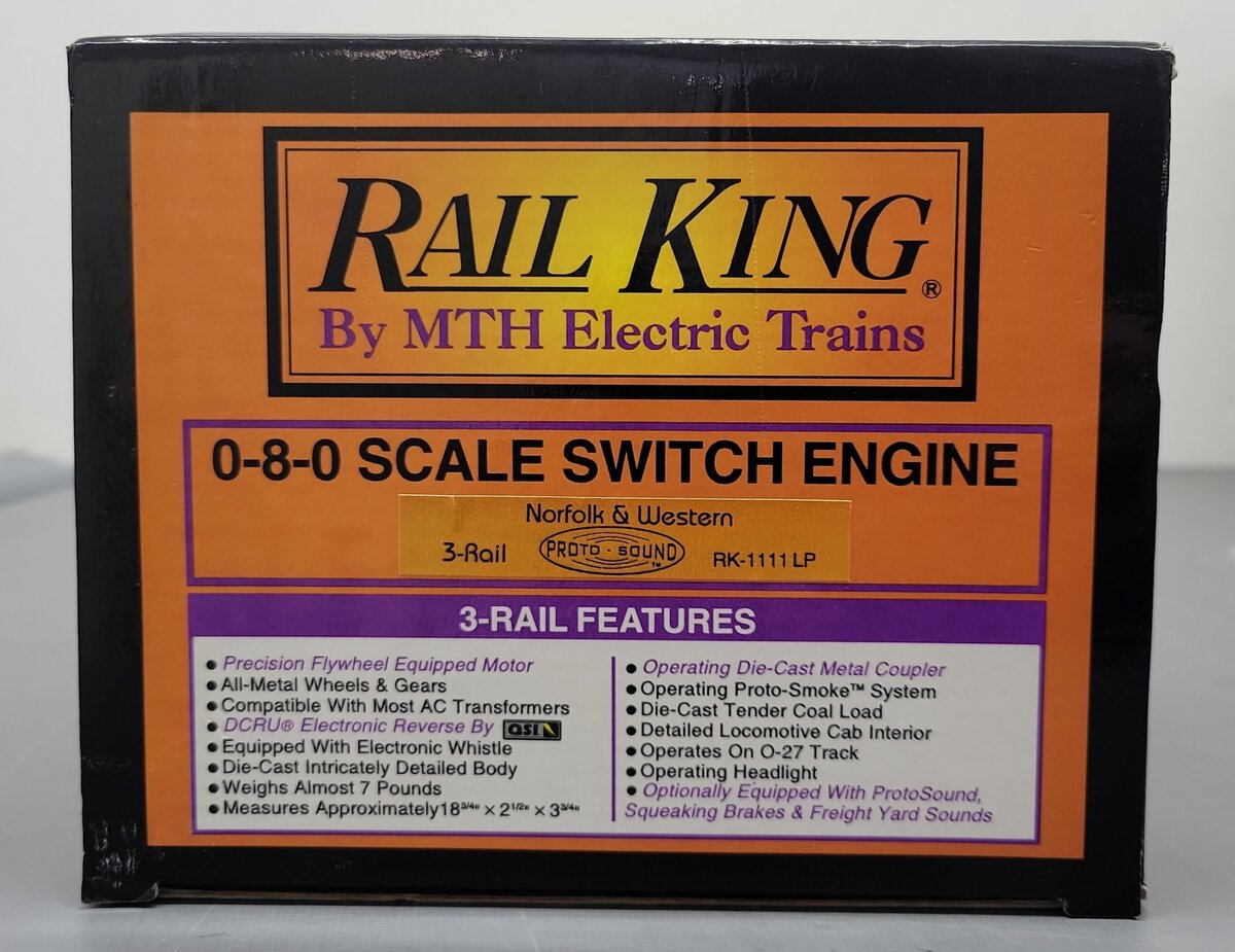 MTH 30-1111-1 O Gauge Norfolk and Western 0-8-0 Steam Locomotive & Tender w/PS1 EX/Box