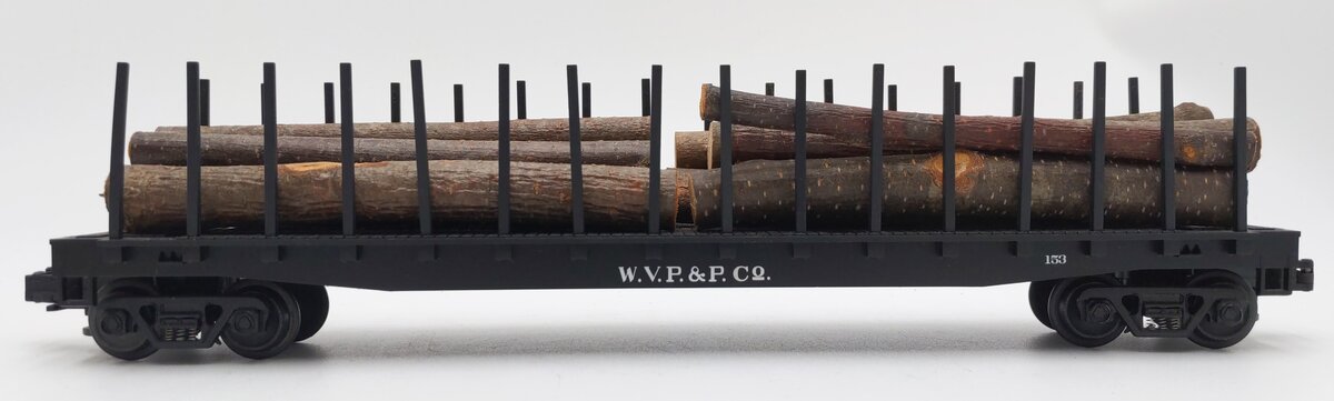 MTH 20-98103A O Gauge West Virginia Pulp and Paper Log Car w/Logs #153 EX/Box
