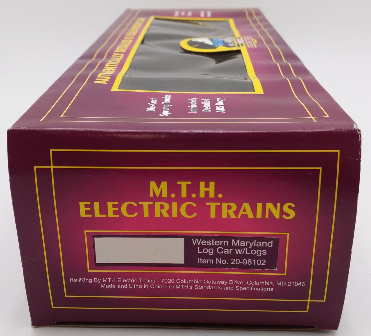 MTH 20-98102 O Western Maryland Flatcar with Log Load #2317 EX/Box