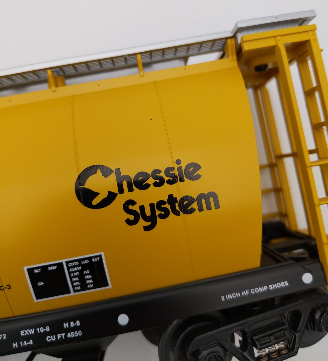 MTH 20-97405 O Gauge Chessie 3-Bay Cylindrical Hopper #101476 EX/Box