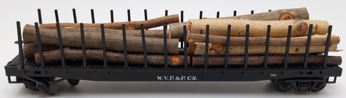 MTH 20-98103B O Gauge West Virginia Pulp and Paper Log Car w/Logs #162 EX/Box