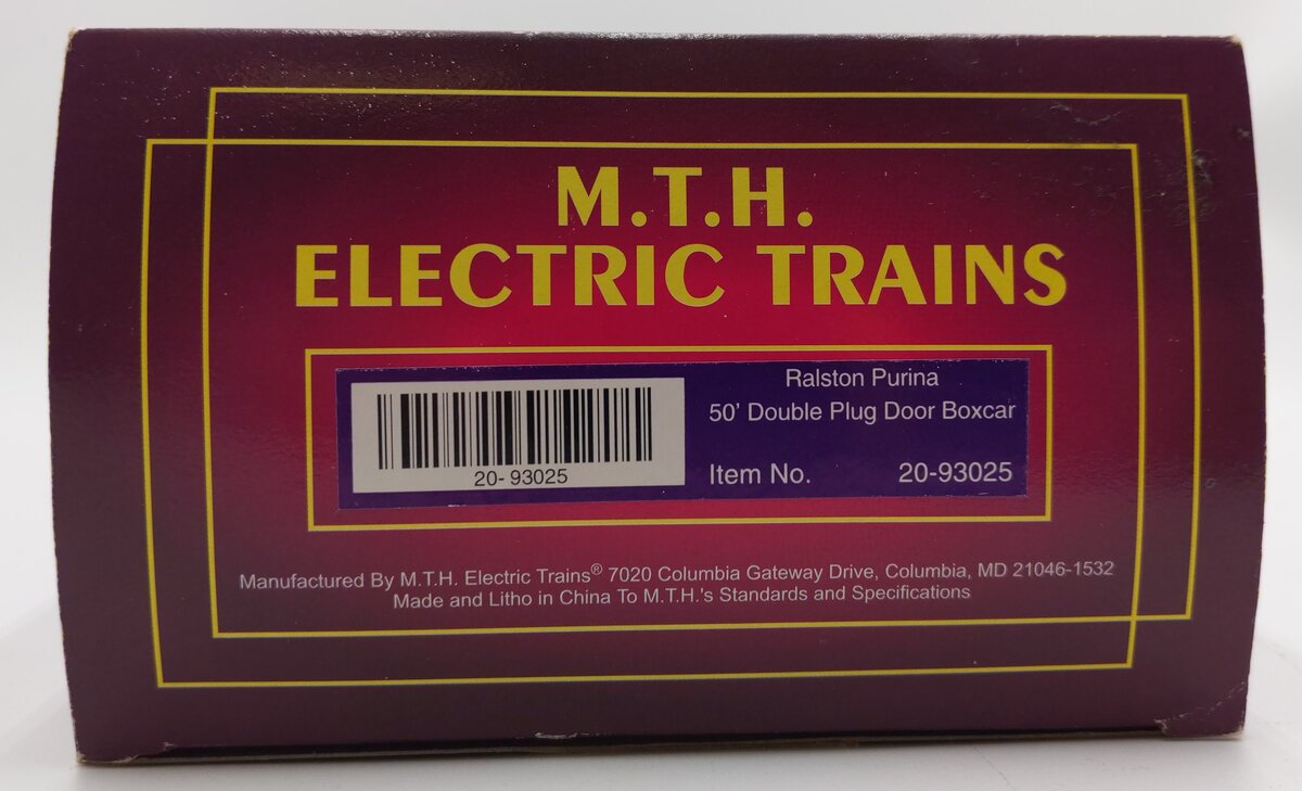 MTH 20-93025 O Gauge Ralston Purina 50' Double Door Plugged Boxcar #11492 LN/Box