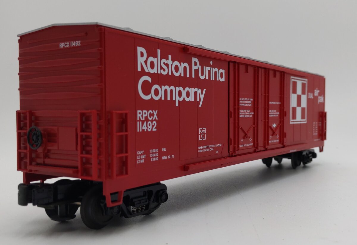 MTH 20-93025 O Gauge Ralston Purina 50' Double Door Plugged Boxcar #11492 LN/Box
