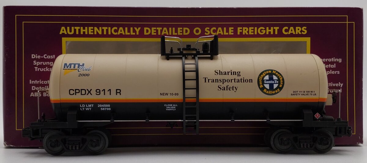 MTH 20-92014 O Gauge MTHRRC-2000 BNSF Tank Car #911R EX/Box