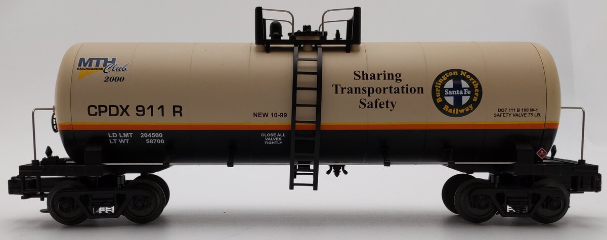 MTH 20-92014 O Gauge MTHRRC-2000 BNSF Tank Car #911R EX/Box