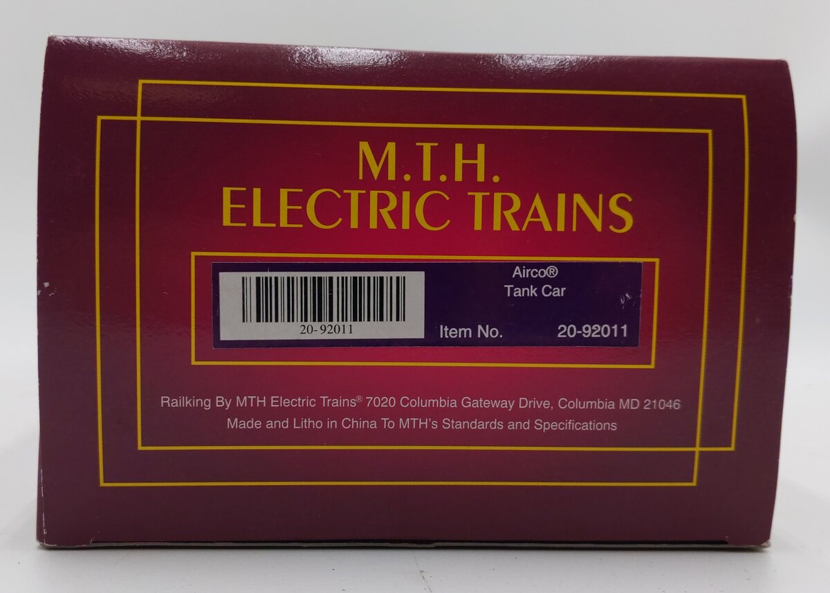 MTH 20-92011 O Gauge Airco Single Dome Tank Car #3008 EX/Box