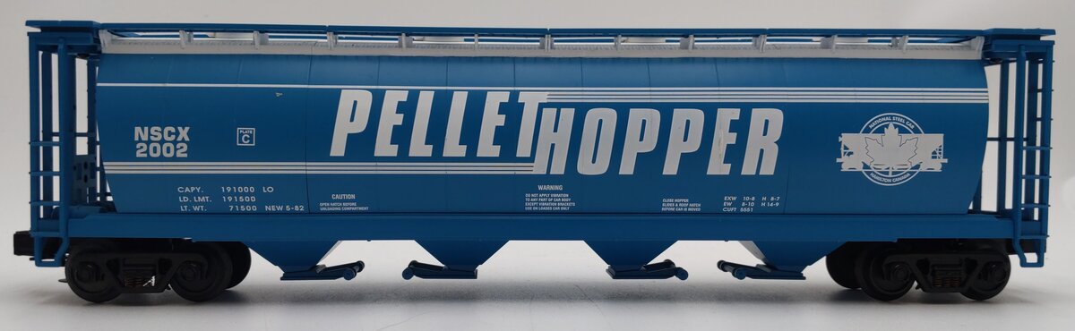 MTH 20-97473 O Gauge Pellet Blue 100 Ton Hopper Car #2002 EX/Box