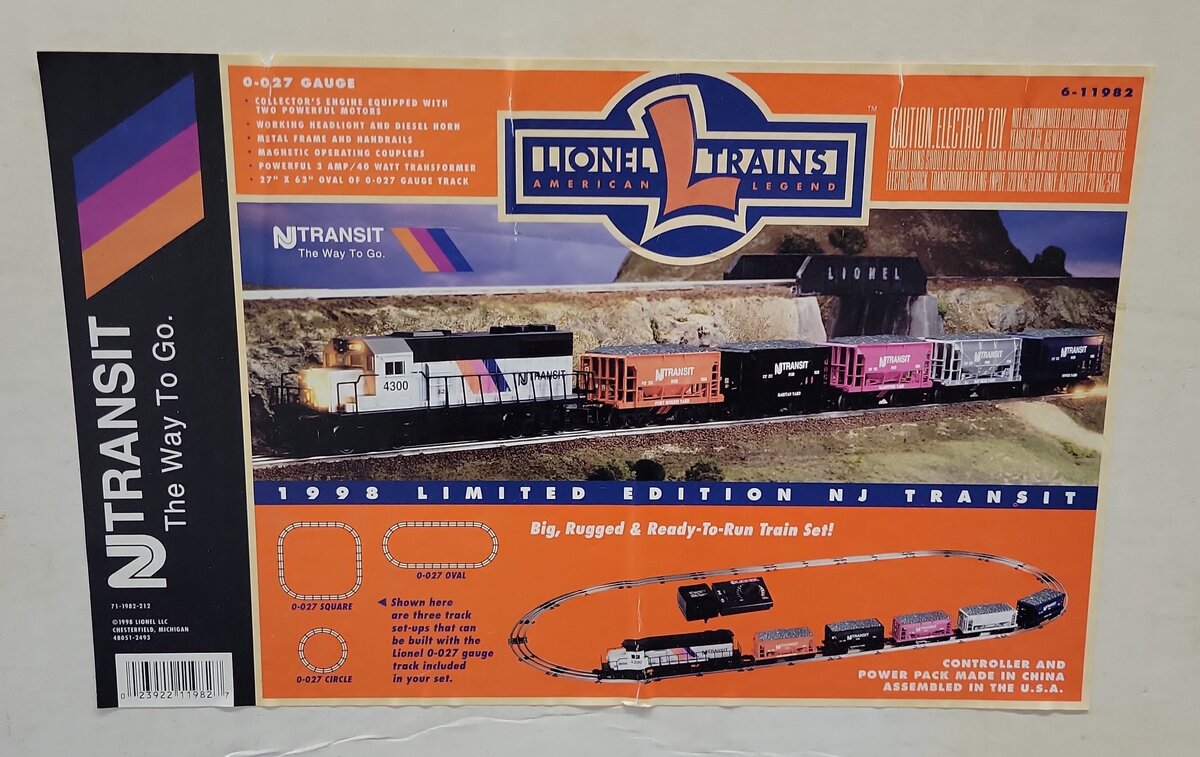 Lionel 6-11982 O Gauge New Jersey Transit Hoppers LN/Box