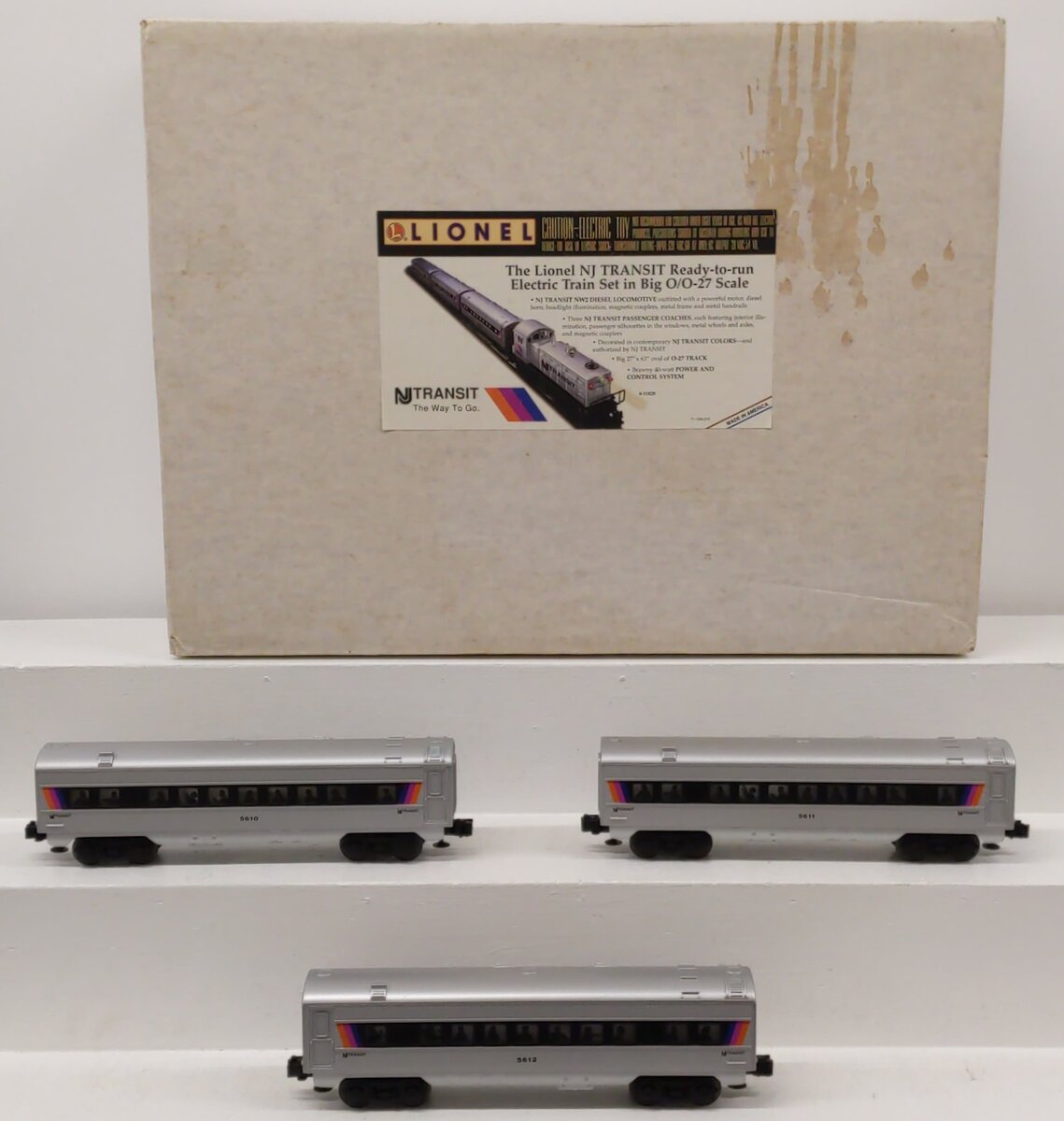 Lionel 6-11828 O NJ Transit Passenger Cars VG/Box