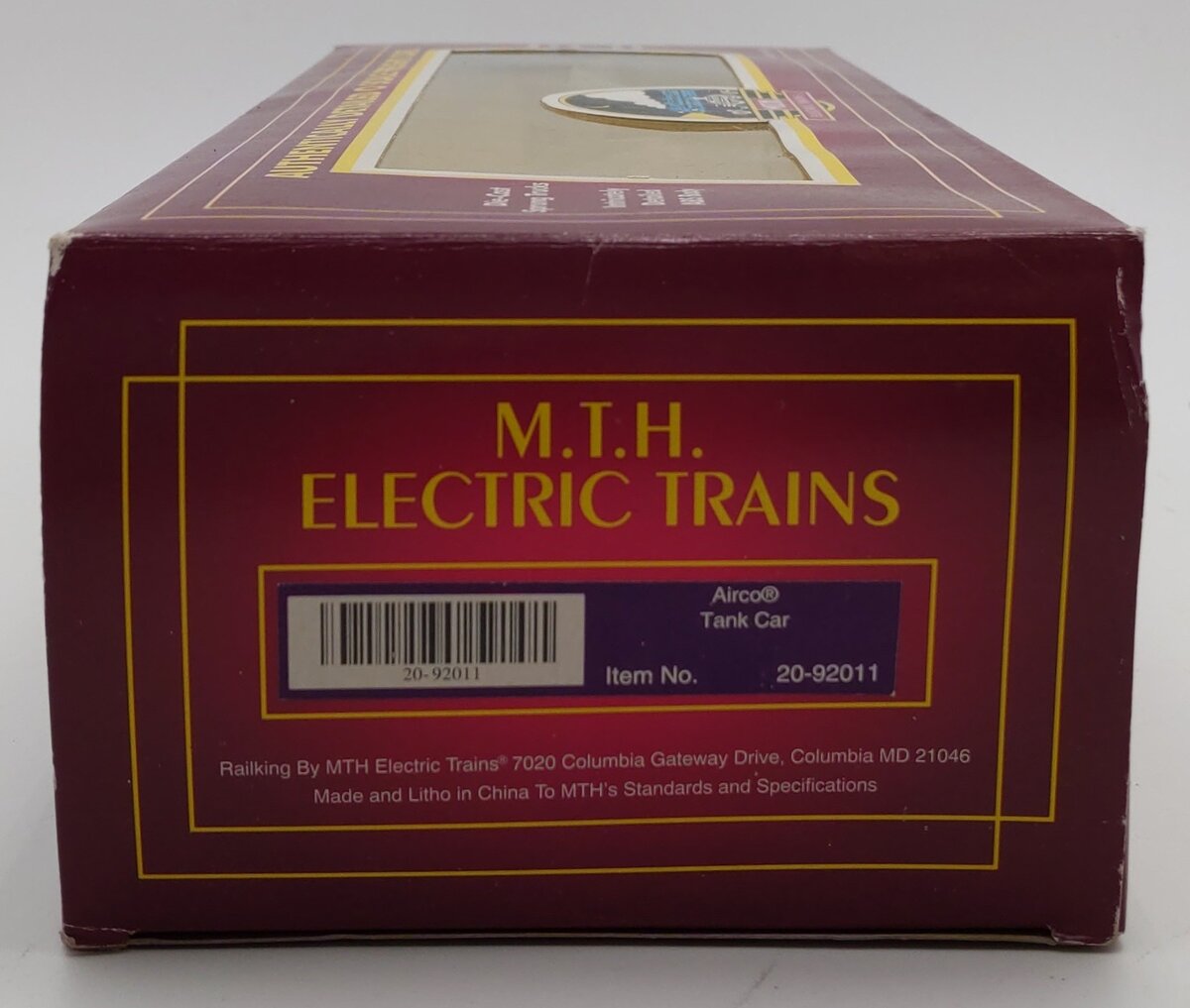 MTH 20-92011 O Gauge Airco Single Dome Tank Car #3008 VG/Box
