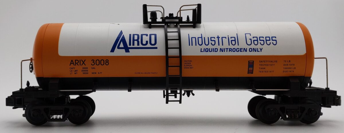 MTH 20-92011 O Gauge Airco Single Dome Tank Car #3008 VG/Box