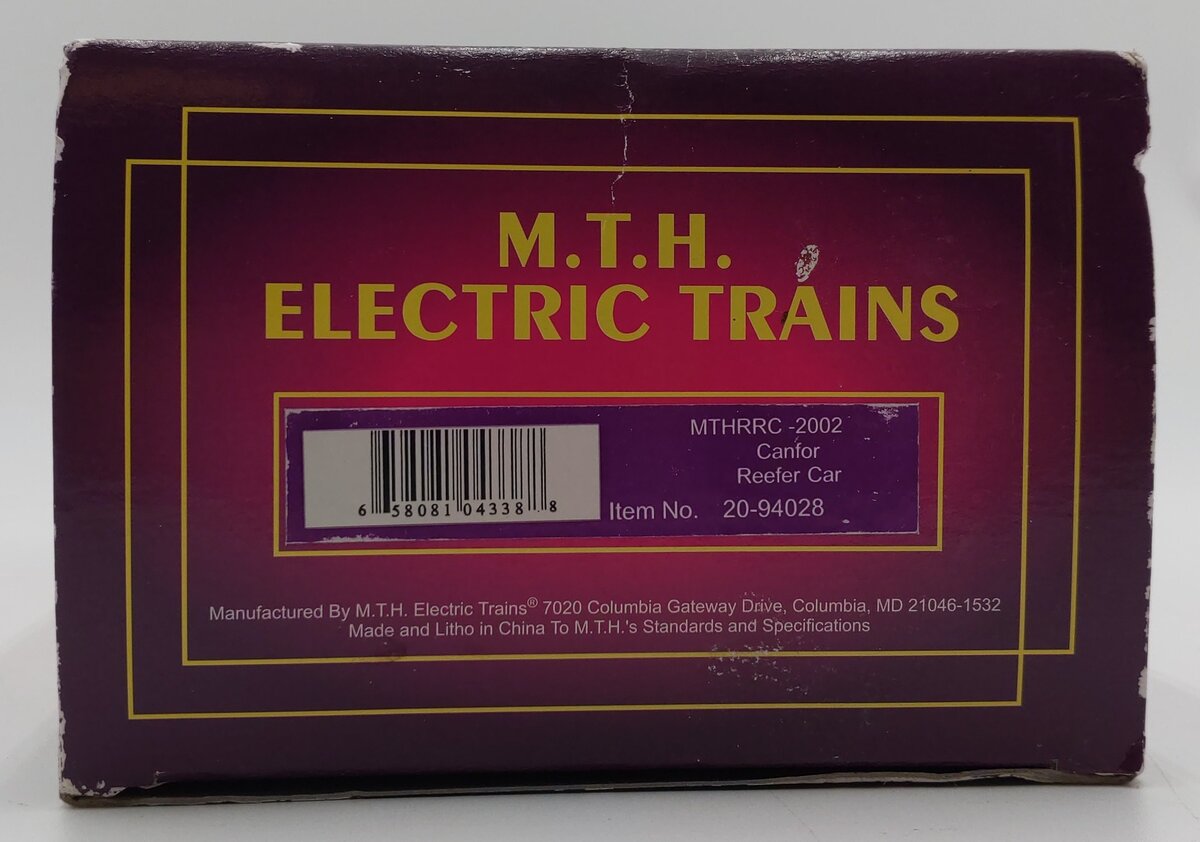 MTH 20-94028 O Gauge MTHRRC 2002 Canfor Reefer Car #2102 LN/Box