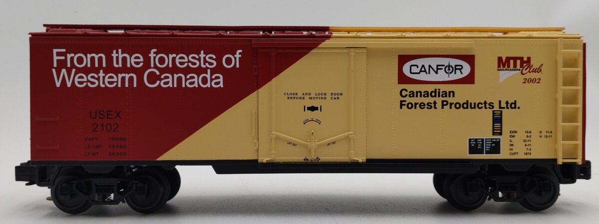 MTH 20-94028 O Gauge MTHRRC 2002 Canfor Reefer Car #2102 LN/Box