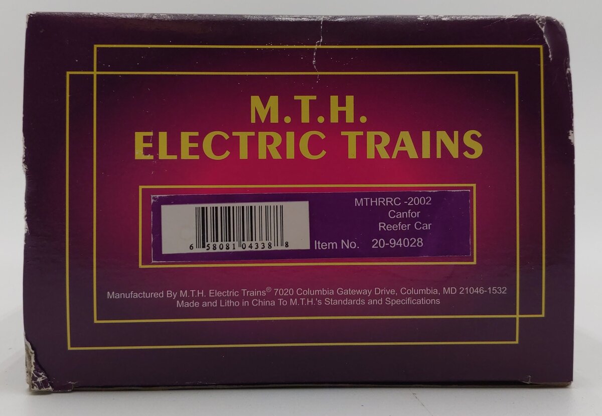 MTH 20-94028 O Gauge MTHRRC 2002 Canfor Reefer Car #2102 LN/Box