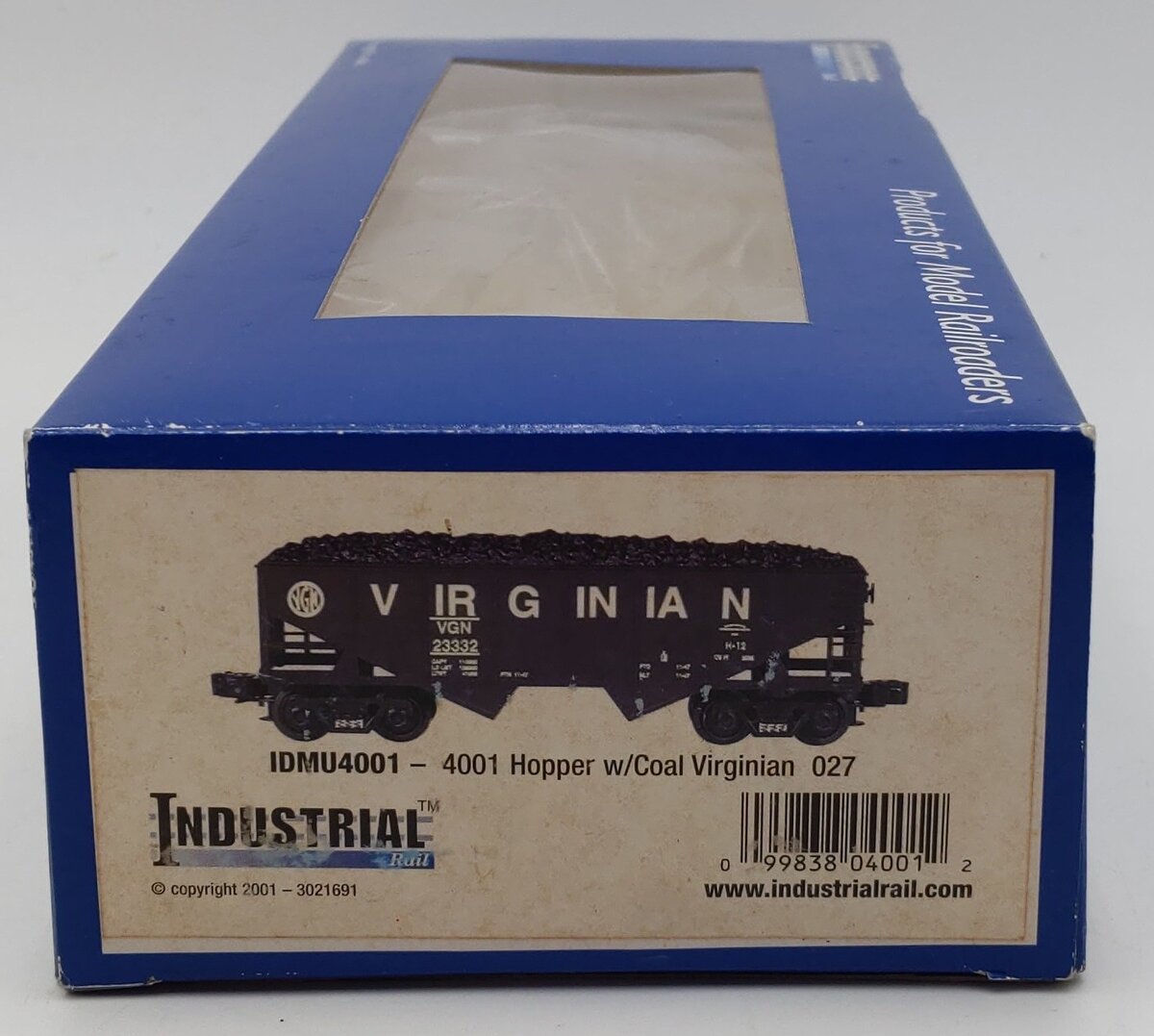 Industrial Rail IDM4001 O Gauge Virginian Hopper w/Load #23348 LN/Box