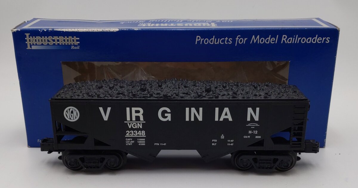 Industrial Rail IDM4001 O Gauge Virginian Hopper w/Load #23348 LN/Box