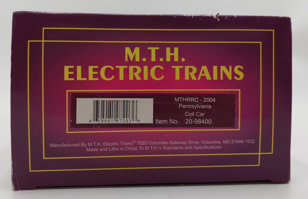 MTH 20-98400 O Gauge Pennsylvania Railroad Coil Car #387004 EX/Box