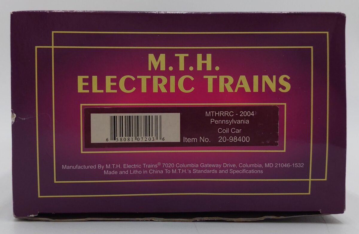 MTH 20-98400 O Gauge Pennsylvania Railroad Coil Car #387004 EX/Box