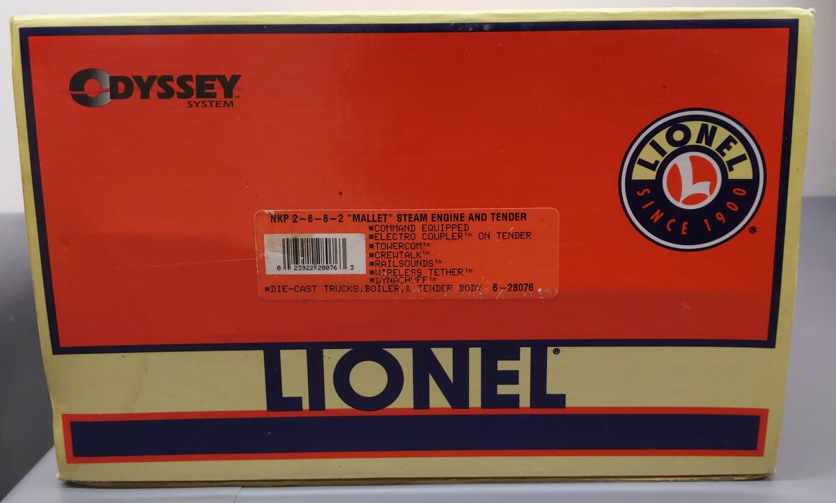 Lionel 6-28076 P O Nickel Plate Road 2-6-6-2 Steam Locomotive & Tender #941 EX/Box