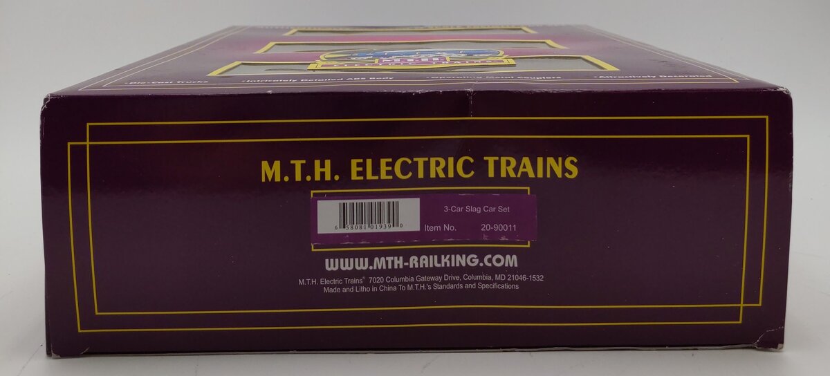 MTH 20-90011 O Gauge Undecorated Premier Slag Car Set EX/Box